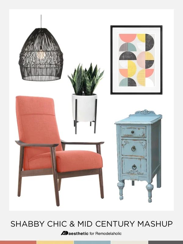 Shabby Chic Mid-Century Style Mashup | A bit of rustic style, a bit of vintage style, and a whole lot of color! Bekob.com