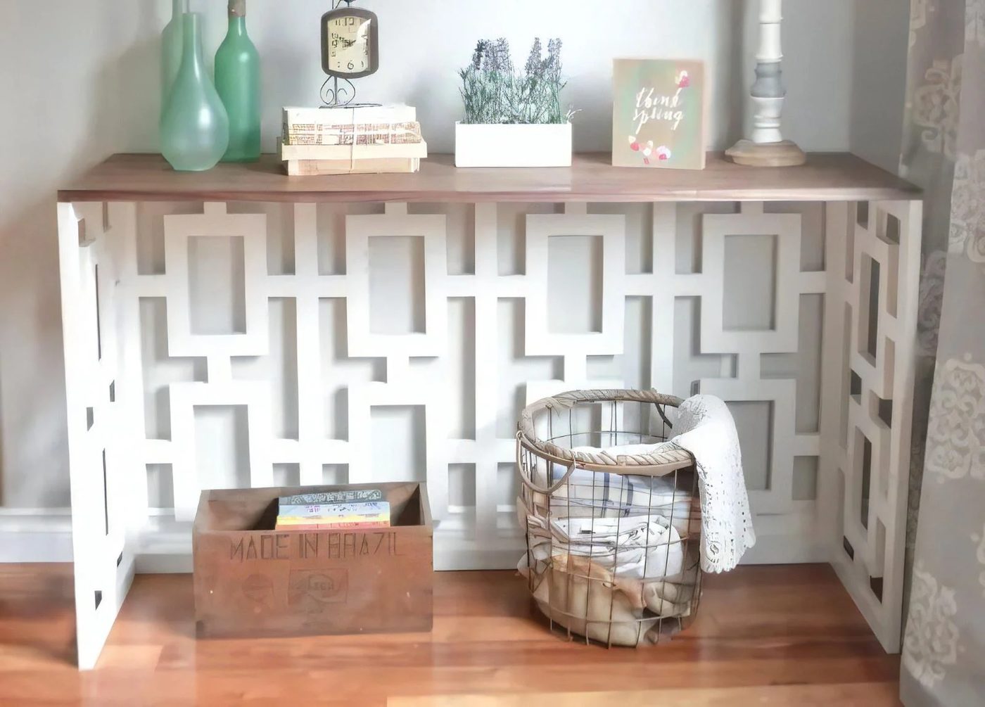 1 Handmade Fretwork Console 1 Table With Walnut Veneer Plywood Top By The Created Home Featured @Bekob 113924