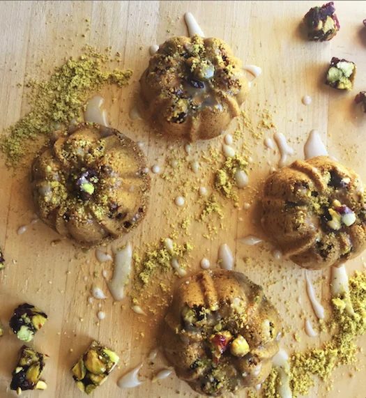 Mini Pistachio Bundt Cakes