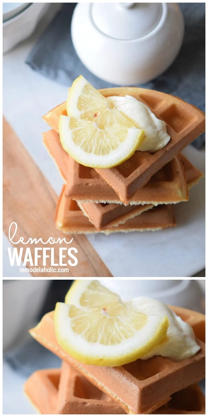 Add a little kick to your regular breakfast waffles by adding some citrus with this Lemon Waffles Recipe via Bekob.com