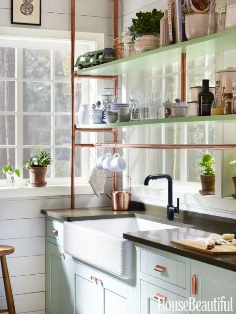 Mint and Copper Kitchen Inspiration | Image Source: House striking Photo Credit: Kohler