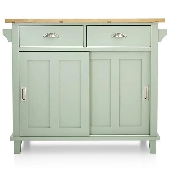Mint And Copper Kitchen Island