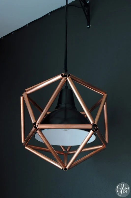 Handmade Geometric Icosahedron Copper Pipe Pendant Light | The Gathered Home on Bekob.com
