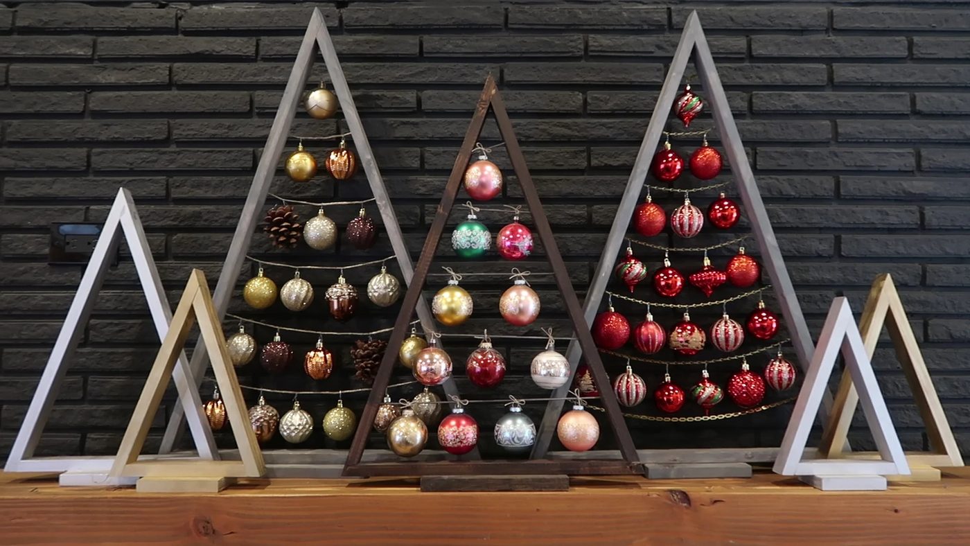 Handmade Triangle Christmas Trees In 5 Sizes For Ornament Display And Mantel Decor Bekob