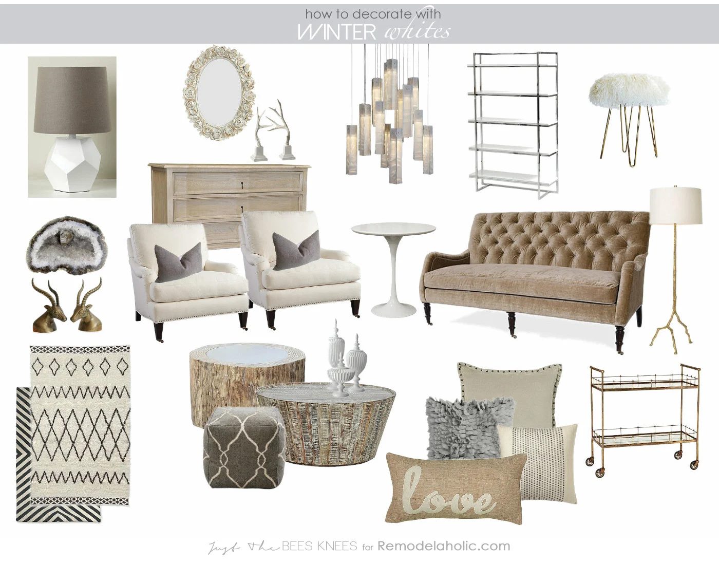 decorating with Winter Whites from Just The Bees Knees for Bekob.com