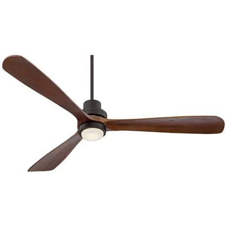 Modern Coastal Bedroom Wood Bronze Ceiling Fan
