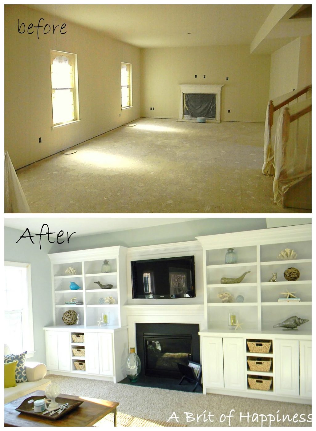 Beach Costal Family Room Makeover