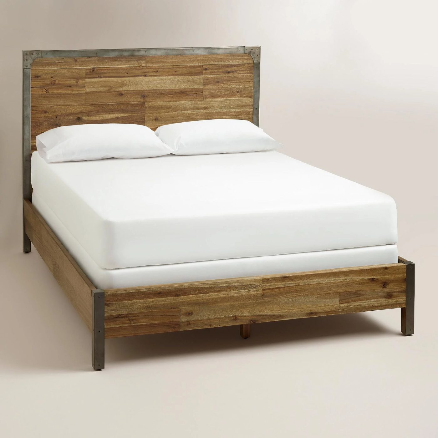 Modern Coastal Bedroom Wood And Metal Bed