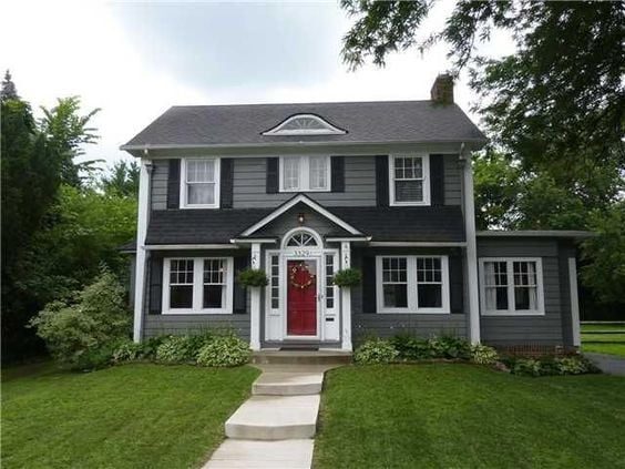 Modern Colonial Curb Appeal | Gray Colonial Inspiration