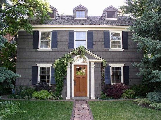 Modern Colonial Curb Appeal | Gray Colonial Inspiration