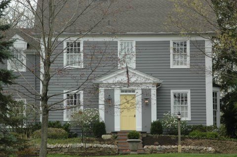 Modern Colonial Curb Appeal | Gray Colonial Inspiration
