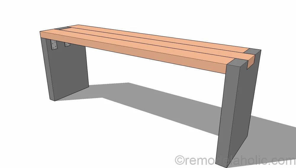 Modern Handmade Concrete Bench with Redwood Bench Seat - Video walkthrough and Building Plans