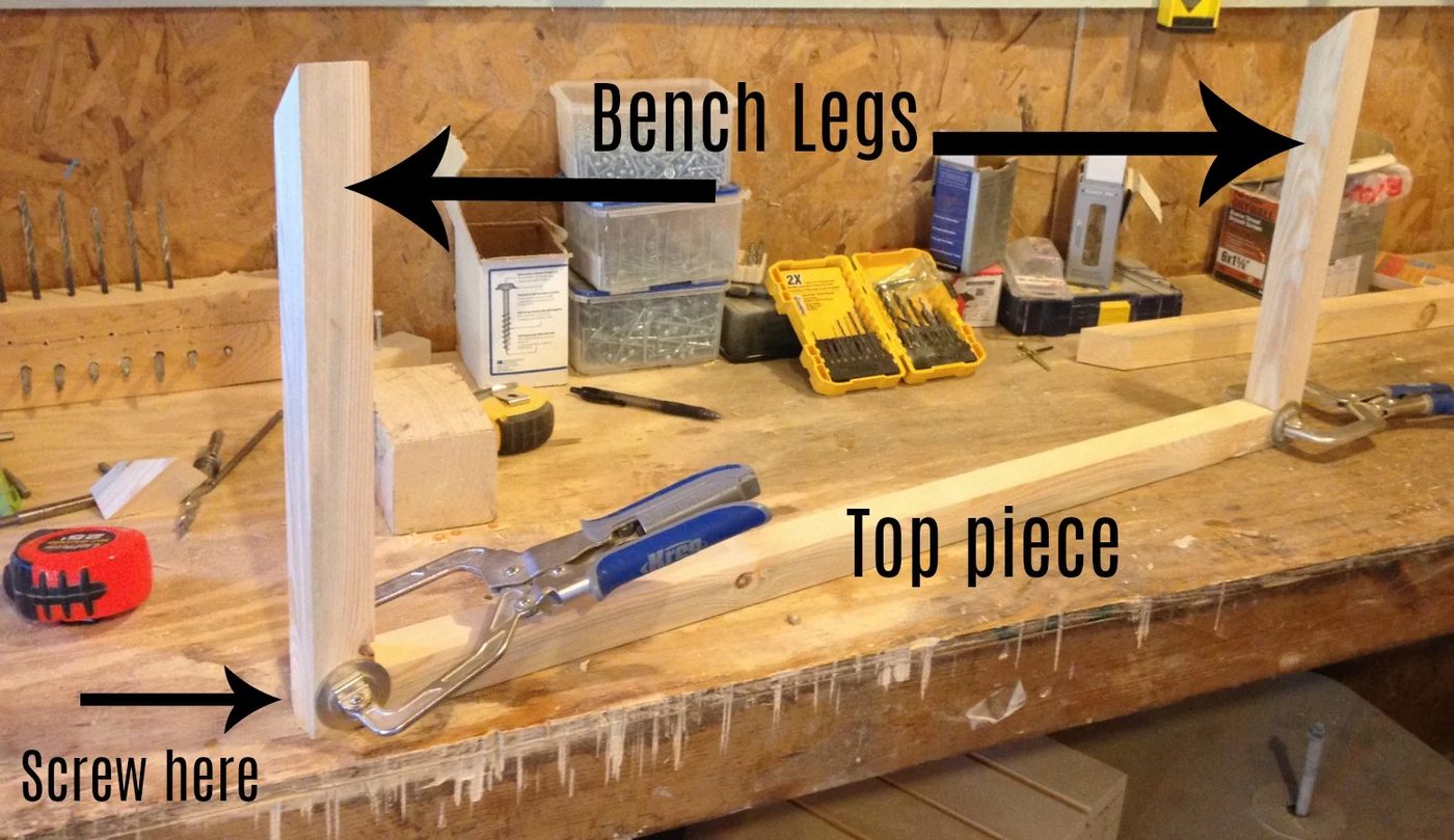Woodshop Diaries Woven Bench Glue Up Legs