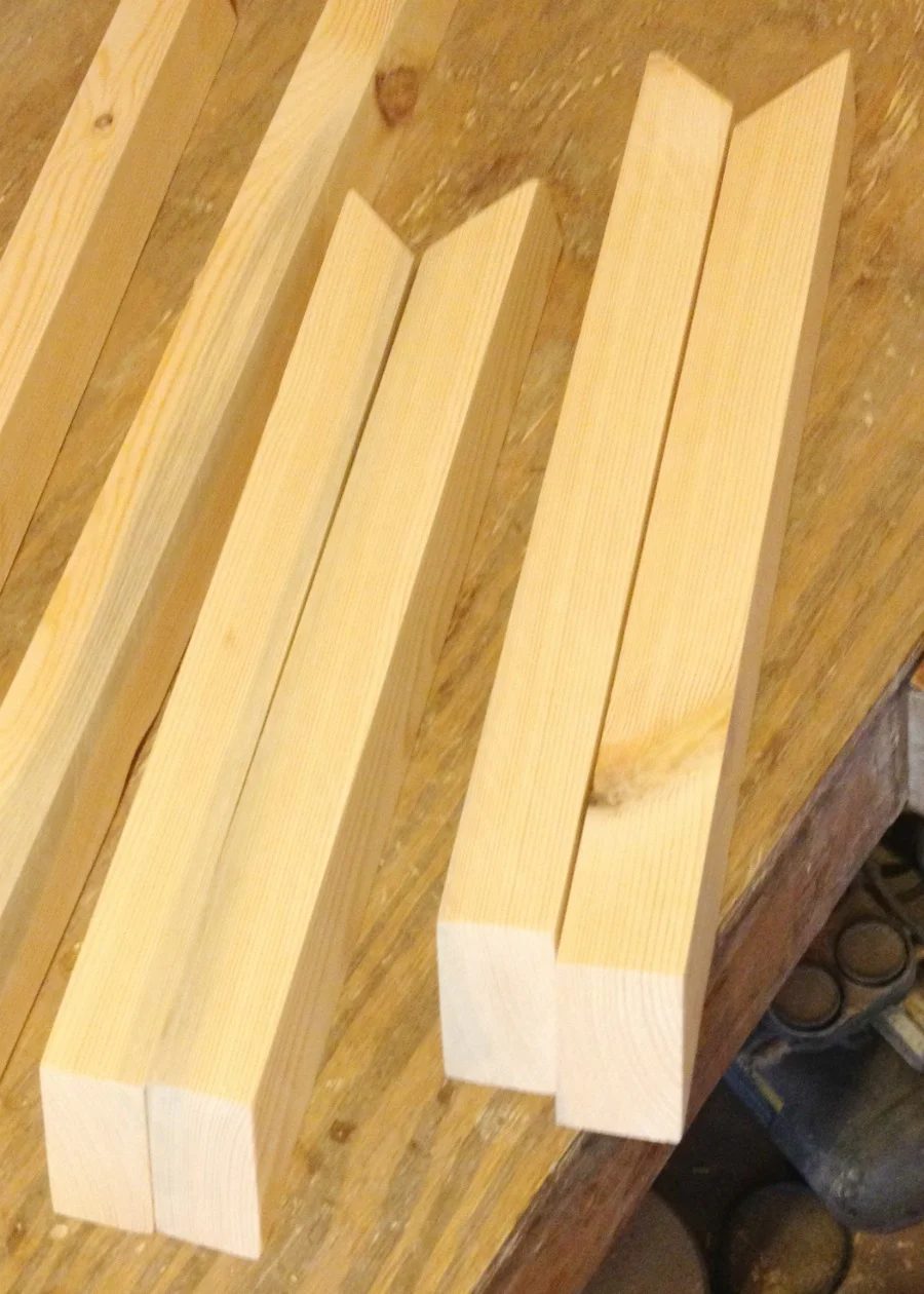 Woodshop Diaries Woven Bench Leg Pieces