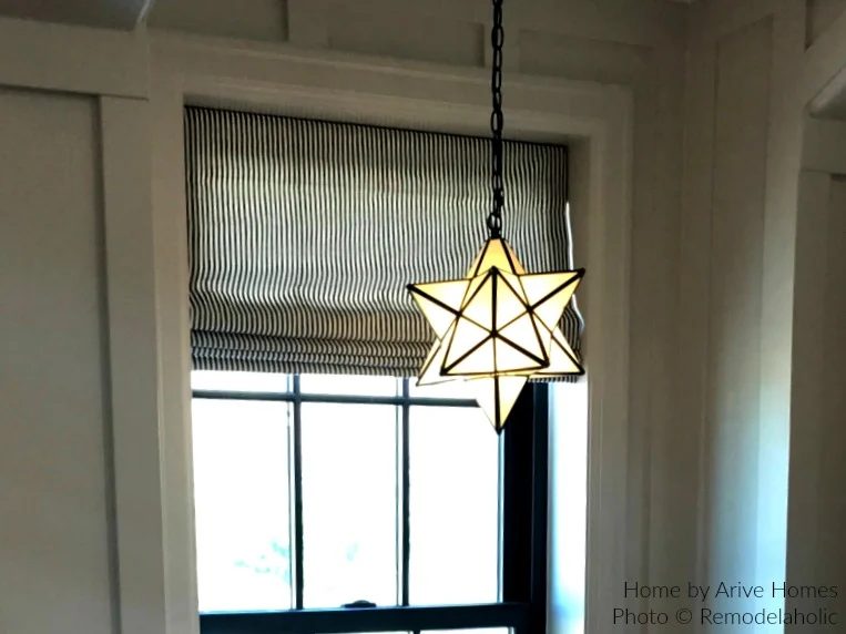Star Pendant Lighting And Striped Roman Shades In A Shared Boys Bedroom, Arive Homes And Brandalyn Dennis Design, 2018 Utah Valley Parade Of Homes, Featured On Bekob