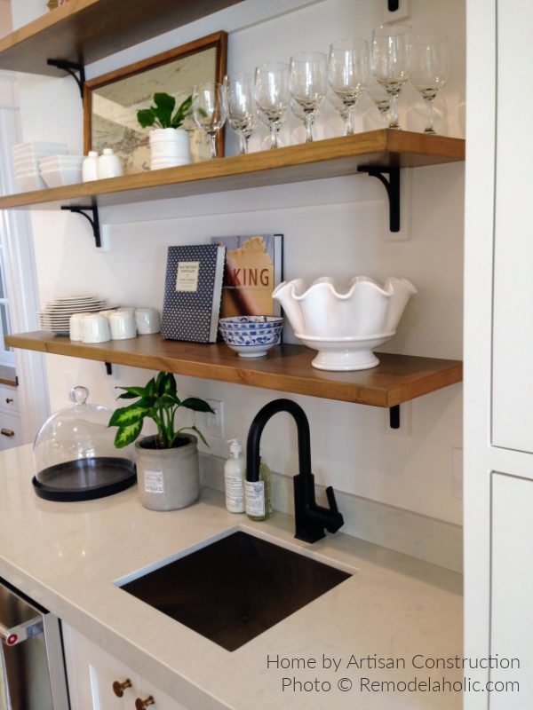 Modern Farmhouse Kitchen options Open Shelf With Brackets Black Faucet Sink UV15 H16 Bekob