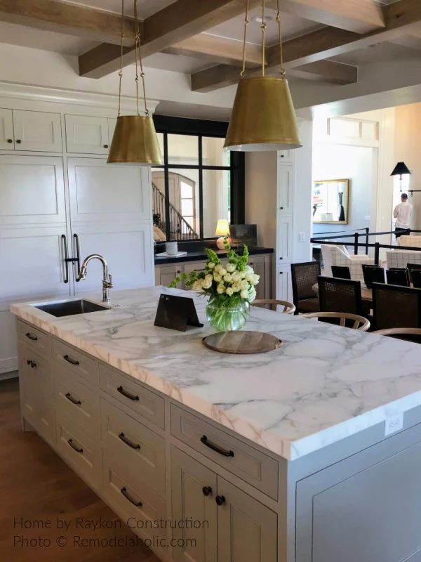 Modern Farmhouse Kitchen options Lighting Marble Countertops Gray Cabinets UV18 H31 Bekob