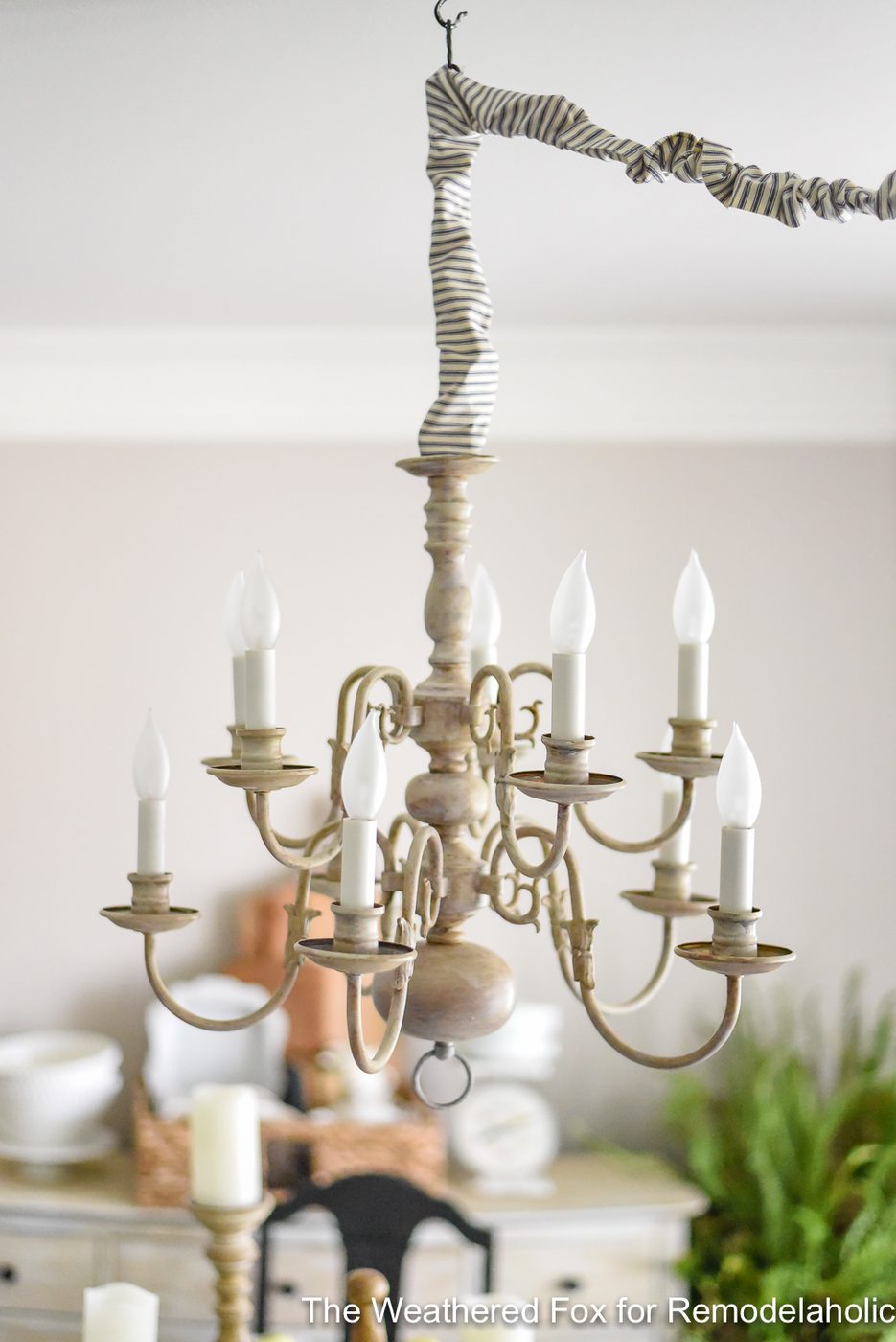 The Weathered Fox Chandelier Makeover 9