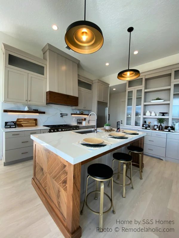 A Gray And Wood Two Tone Modern Farmhouse Kitchen options SG21 H15 Bekob