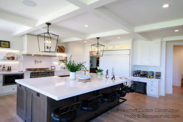 Modern Farmhouse Kitchen options White Cabinets Wood Island UV17 H05 Bekob
