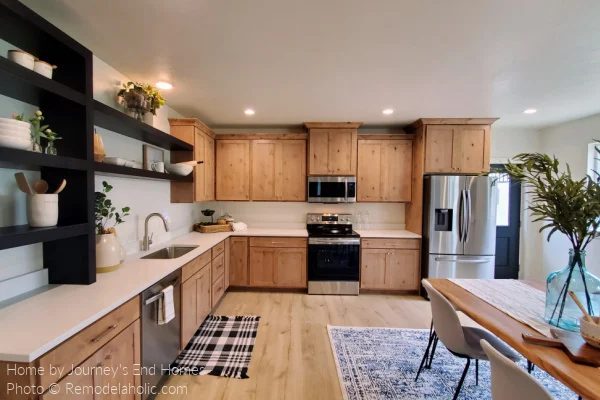 Modern Farmhouse Kitchen options Two Tone Black And Wood Cabinets UV21 H05 Bekob