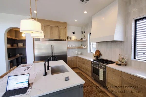 Gray And Wood Kitchen Cabinets White Modern Farmhouse Kitchen options SG22 H25 Bekob