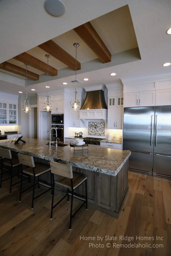 Wood Beam Ceiling Tray Inset, Modern Farmhouse Kitchen options SG18 H27 Bekob
