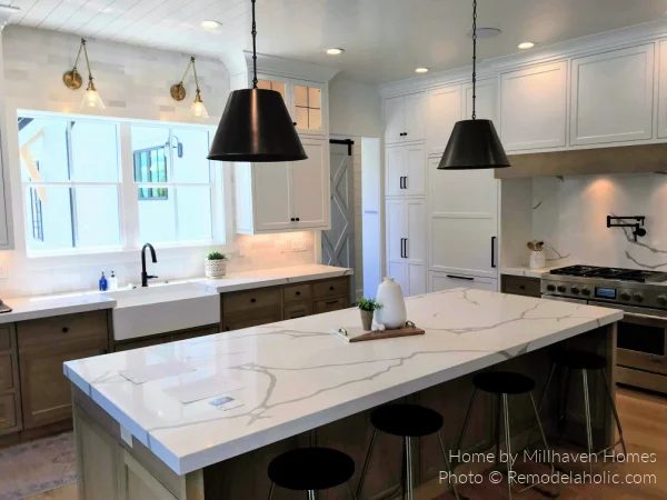 A Modern Farmhouse Kitchen options Mixed Metals Two Tone White And Wood Cabinetry UV18 H17 Bekob