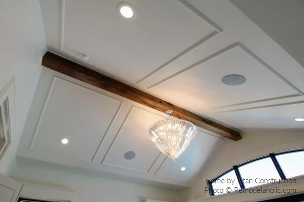 Modern Farmhouse Kitchen options,ceiling Molding Trim With Wood Beam And Chandelier, UV19 H21 Titan Bekob