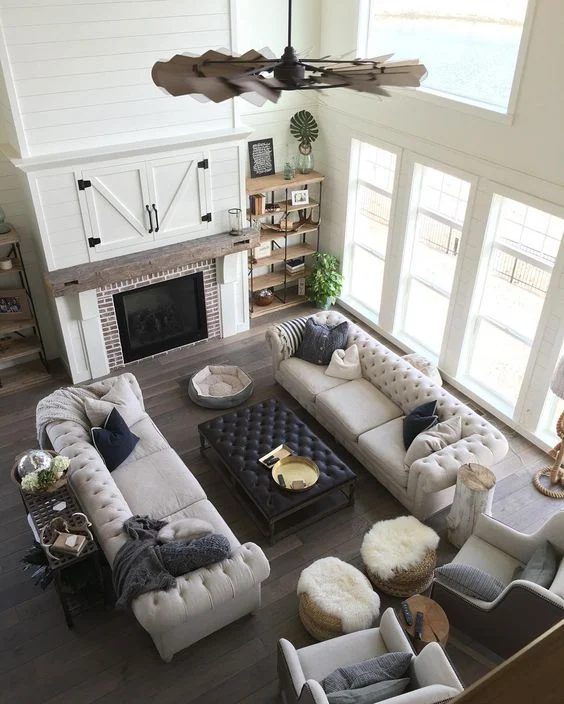 Postbox Designs: $1200 Modern Farmhouse Family Room Design, Farmhouse Family Room Makeover