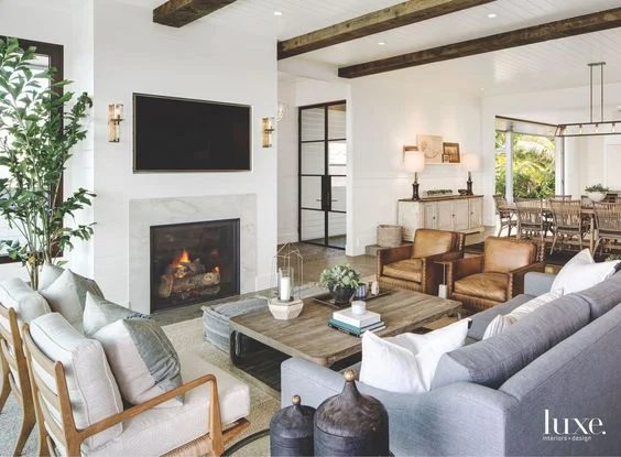 Postbox Designs: $1200 Modern Farmhouse Family Room Design, Farmhouse Family Room Makeover
