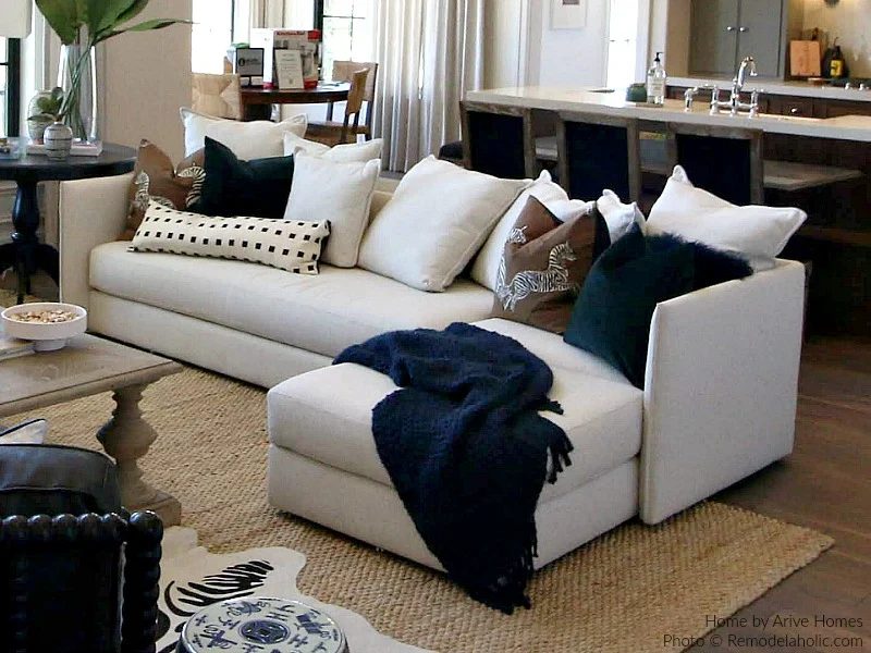 Stain Resistant White Sectional In Modern Farmhouse Great Room