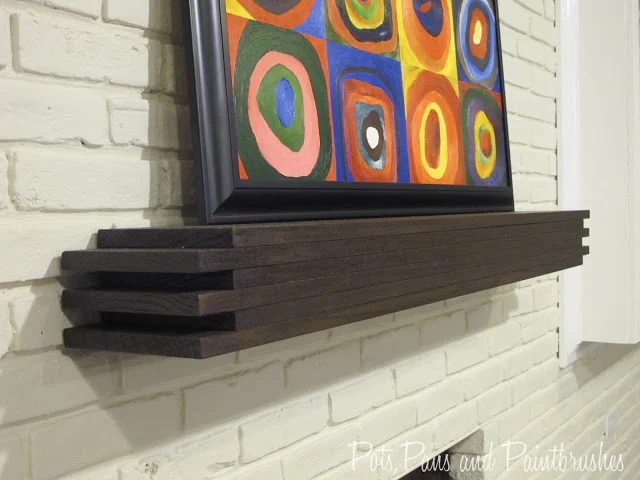 modern floating mantel shelf Handmade