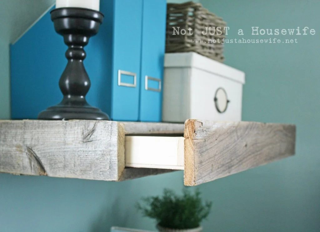 Not Just a Housewife, floating shelf with drawer
