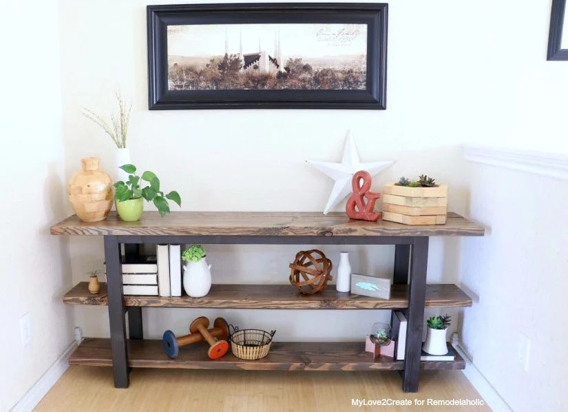 Build a Modern straightforward Handmade Console Table with Shelves