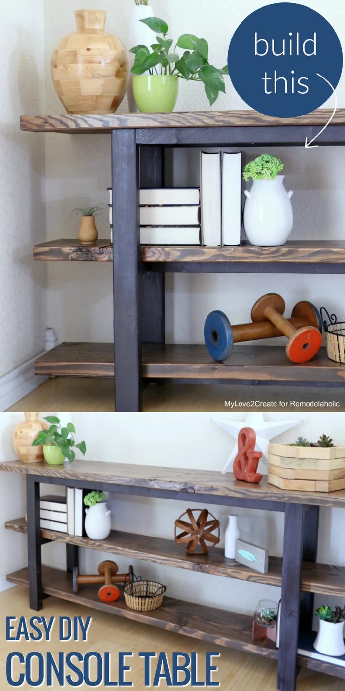 How To Build An straightforward Handmade Modern Rustic Console Table Inspired By Pottery Barn walkthrough