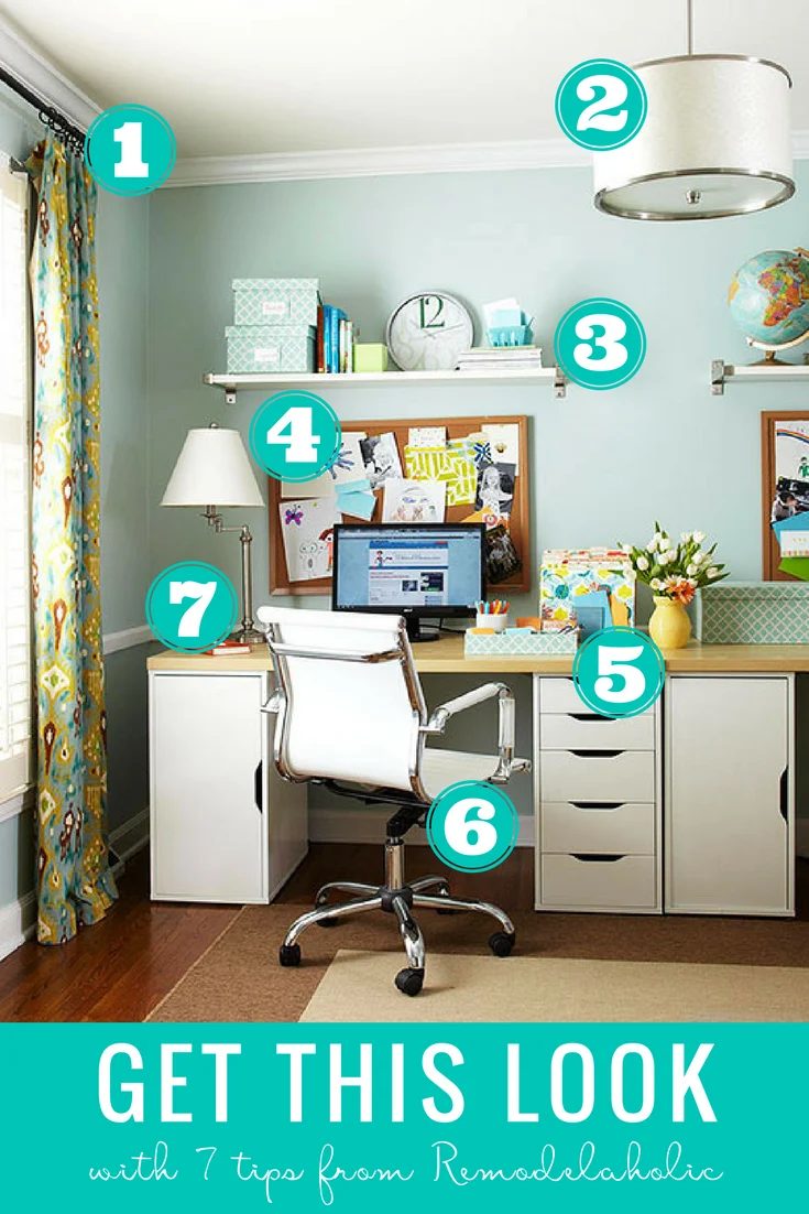 Decorate a charming and functional organized home office with these tips and furniture picks. #Bekob #getthislook