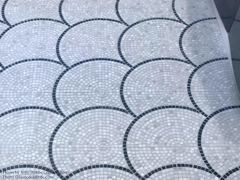 Fish Scale Tile In White And Gray Laundry Room, Jerry Stubbs Construction And Tique And Company, 2018 Utah Valley Parade Of Homes Featured On Bekob