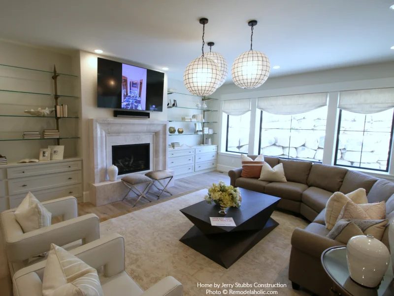 Get This Look: Modern Transitional Style Living Room