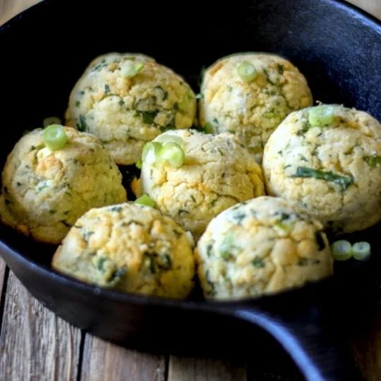 Coconut Flour Biscuits With Scallions And Herbs