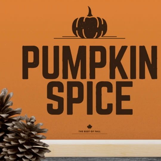 Pumpkin Spice Printable With Orange Background And Brown Font