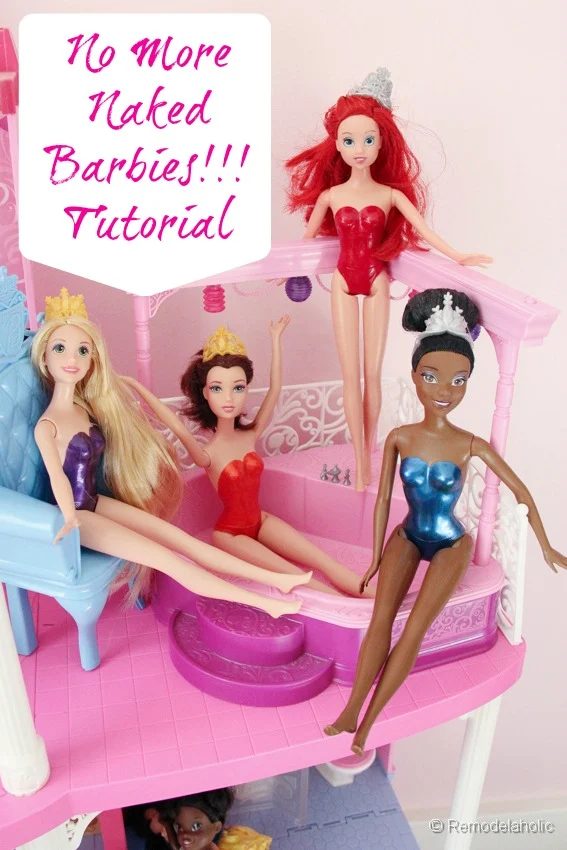 Modest Barbie swimming suits with nail polish-14a