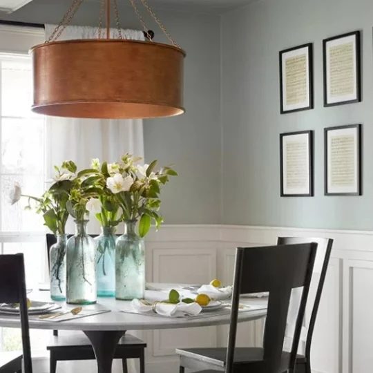 Dining Room With Sage Green Wall
