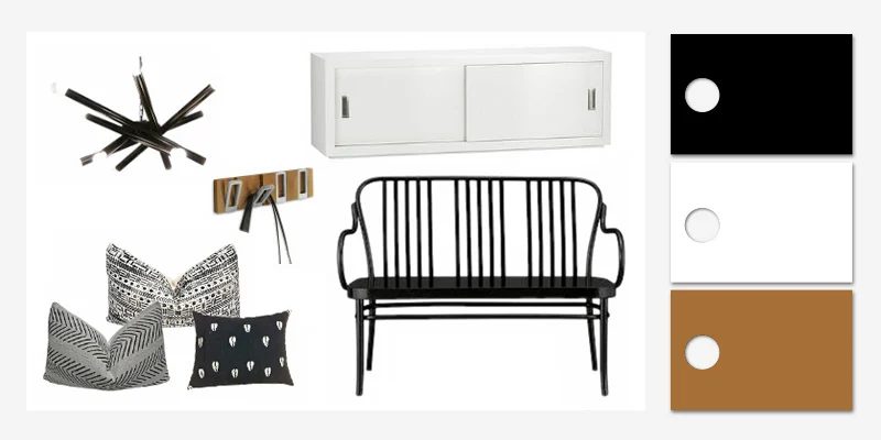 Monochrome Mudroom – Black and white entry inspiration
