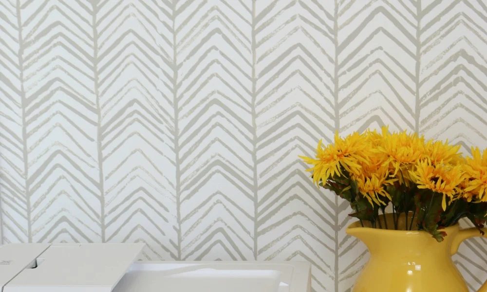 Handmade Hand-Stamped Herringbone Accent Wall