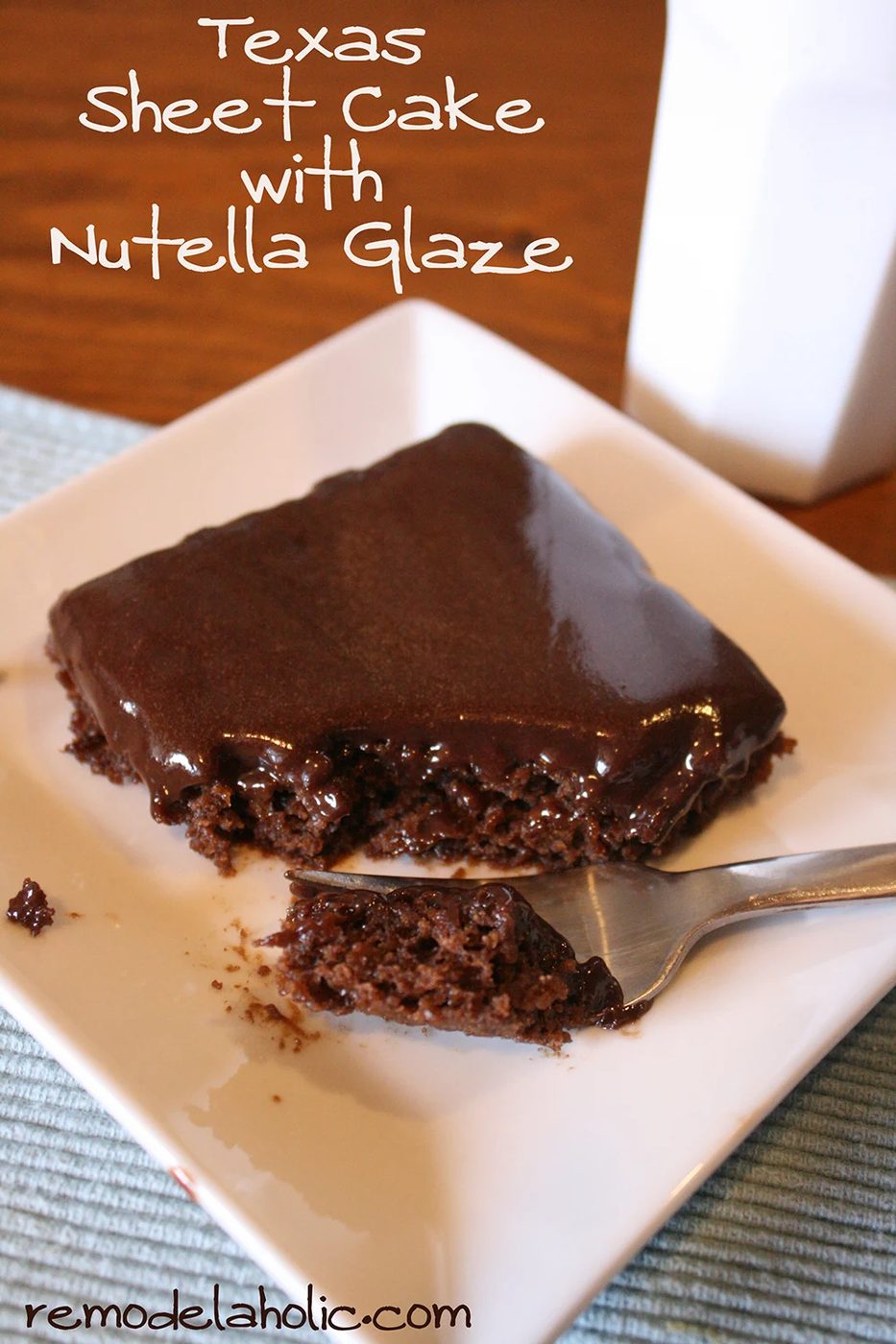 Healthier Texas Sheet cake with Nutella glaze recipe Nutella Glaze frosting Recipe