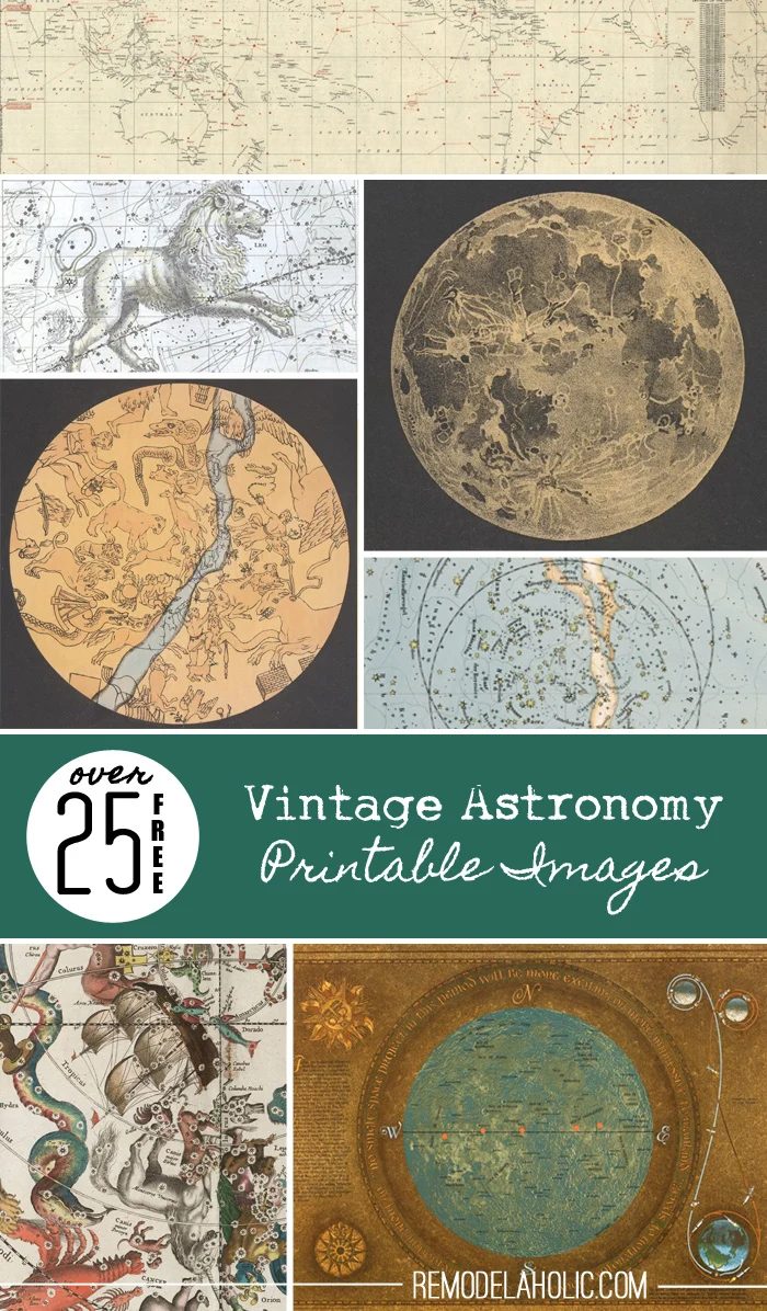 25 Free Vintage Astronomy Printable Images | Bekob.com #printables #art #vintage