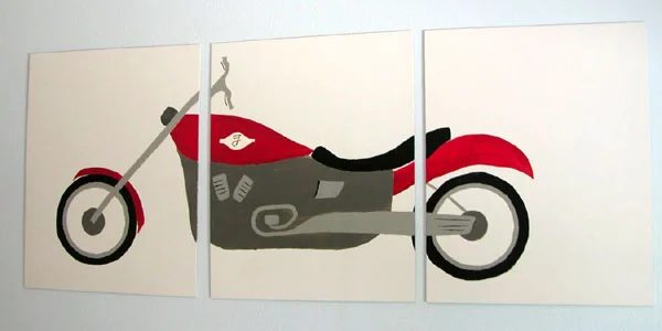 Motorcycle Madness! Boys Room Art, Posh Pieces