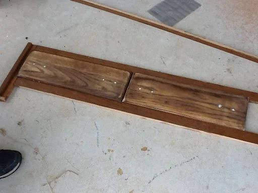 dresser drawer fronts reused on mudroom bench