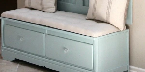 Mudroom Bench from an Old Dresser